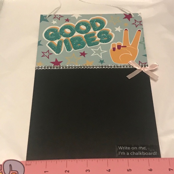 "Good Vibes" Hanging Write On Chalkboard - Picture 7 of 9